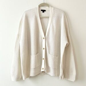 J. Crew Cream Cotton & Cashmere Button Cardigan